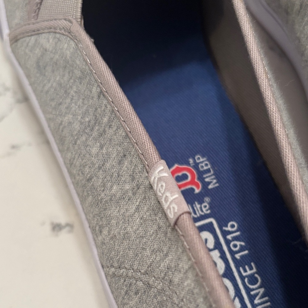 Keds Gray Slip-On Loafers with Red Boston Red Sox Emblem - Picture 5 of 6